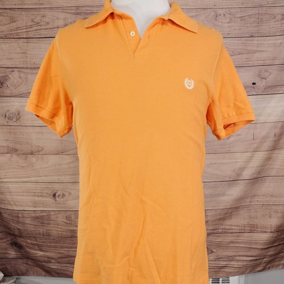 CHAPS SHORT SLEEVE ORANGE POLO SHIRT MENS SIZE L COTTON MESH - Picture 3 of 6
